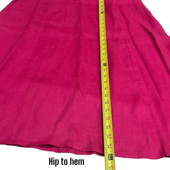 NEW J. Crew Bright Pink 100% Linen A-Line Midi Skirt Summer Comfort Women's 14 - Picture 9 of 9